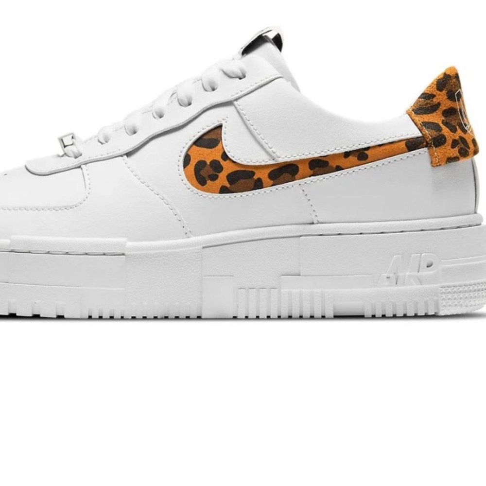 Nike Women's Air Force 1 Pixel SE White with Leopard Accents
